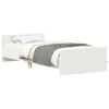 vidaXL Giroletto Bianco 75x190 cm Small Single in Legno Multistrato
