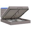 vidaXL Letto Ottomano con Materasso e LED Tortora 180 x 200 cm Tessuto