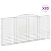 vidaXL Cesti Gabbioni ad Arco 20 pz 400x30x180/200 cm Ferro Zincato