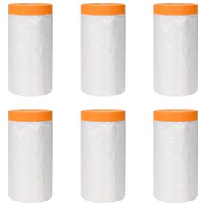 vidaXL Telo per polvere con nastro adesivo 6 pz Trasparente HDPE