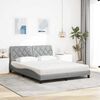 vidaXL Letto con Materasso Grigio Chiaro160x200 cm Tessuto