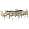 vidaXL Set da Pranzo per Giardino 9 pz Beige polyrattan