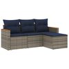 vidaXL Set Divani da Giardino 4 pz con Cuscini Grigio in Polyrattan