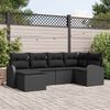 vidaXL Set di divani con cuscino 6 pcs Nero polyrattan