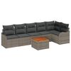 vidaXL Set Divano da Giardino 7 pcs Grigio Poly Rattan