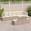 vidaXL Set Divano da Giardino 8 pcs Beige e Crema Poly Rattan