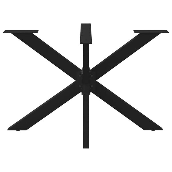 vidaXL Gamba per Tavolo da Pranzo a Forma di Ragno Nero 120x68x(72-73) cm Acciaio