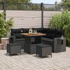 vidaXL Set Divano da Giardino con cuscino 9 pcs Nero polyrattan