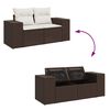 vidaXL Set Divani da Giardino 10pz con Cuscini in Polyrattan Marrone