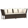 vidaXL Divano da Giardino con Cuscini in Polyrattan Marrone