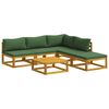 vidaXL Set di divani 6 pz Naturale Legno di Acacia Massello