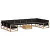 vidaXL Set di divani da esterno 11 pz Bianco e Nero