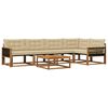 vidaXL Set di divani da esterno 6 pz Naturale e Beige