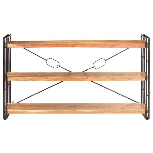 vidaXL Libreria a 3 Ripiani 140x30x80 cm in Legno Massello di Acacia