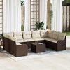 vidaXL Set Divano da Giardino Marrone polyrattan
