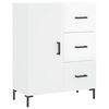 vidaXL Credenza 69,5x34x90 cm in Legno Multistrato Bianco Lucido