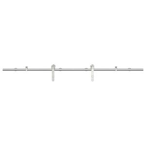 vidaXL Kit Binari Porta Scorrevole 183 cm Acciaio Inossidabile Argento