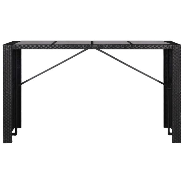 vidaXL Set da Pranzo da Giardino 9 pz in Polyrattan Nero