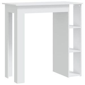 vidaXL Tavolino da Bar con Ripiani Bianco 102x50x103,5cm in Truciolato