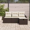 vidaXL Set di divani con cuscino 4 pcs Marrone polyrattan
