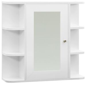 vidaXL Armadietto a Specchio Bianco 66x17x63 cm in MDF