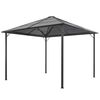 vidaXL Gazebo con Tettuccio in Alluminio 3x3 m Antracite