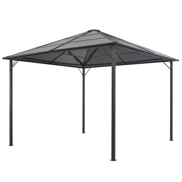 vidaXL Gazebo con Tettuccio in Alluminio 3x3 m Antracite
