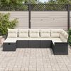 vidaXL Set Divano da Giardino 8 pcs Nero e Crema polyrattan
