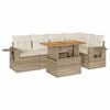 vidaXL Set Divano da Giardino 6 pz con Cuscini Beige in Polyrattan