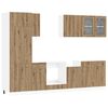 vidaXL Unit&agrave; Cucina Lyon 8 pcs Rovere Artigianale Legno ingegnerizzato