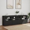 vidaXL Credenza con Luci LED Nera 202x37x67 cm