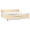 vidaXL Giroletto a Molle con Materasso Crema 200x200 cm in Tessuto