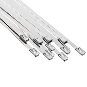 vidaXL Fascetta per Cavi 12 pz 4,6 x 350 mm Argento