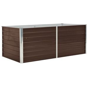 vidaXL Letto di Coltura Rialzato 160x80x45cm Acciaio Zincato Marrone
