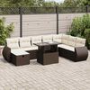 vidaXL Set Divani da Giardino 9pz con Cuscini Marrone in Polyrattan