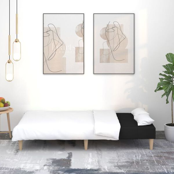 vidaXL Divano Letto a 2 Posti Nero in Tessuto