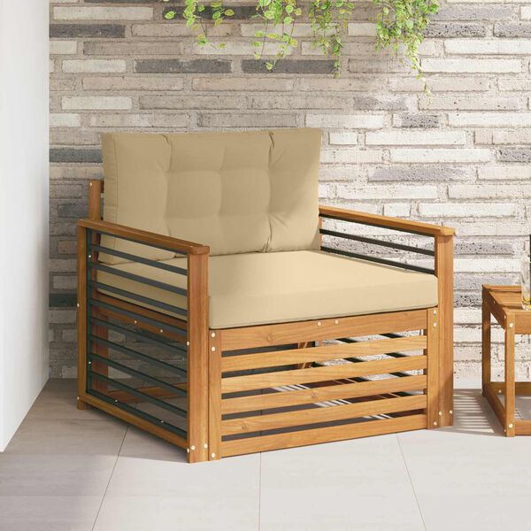 vidaXL Set di divani da esterno Legno di Acacia Massello e Poliestere