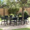 vidaXL Set da Pranzo per Giardino 9 pcs Nero
