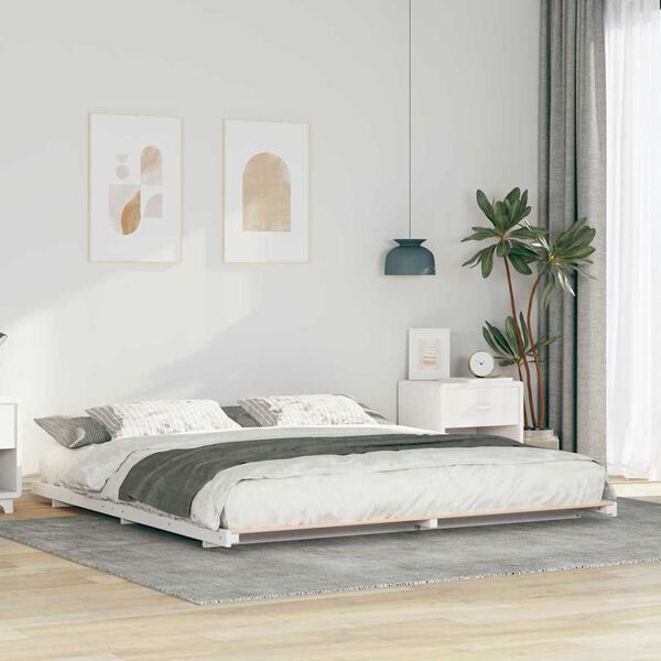 vidaXL Struttura letto a terra Bianco 200 x 210 cm
