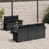 vidaXL Set Divano da Giardino 6 pcs Nero Polyrattan, Acciaio e Vetro