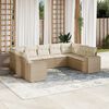 vidaXL Set Divano da Giardino 9 pz con Cuscini Beige in Polyrattan