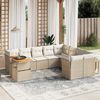 vidaXL Set Divano da Giardino 10 pz con Cuscini Beige in Polyrattan