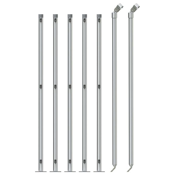 vidaXL Recinzione a Rete con Flangia Argento 0,8x10 m