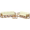 vidaXL Set di divani da esterno 9 pz Naturale e Crema Poliestere