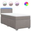 vidaXL Giroletto a Molle con Materasso Tortora 100x200 cm in Tessuto