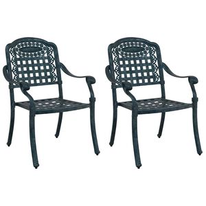 vidaXL Sedia da Giardino 2 pz Verde Alluminio