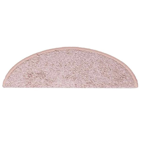 vidaXL Tappetini per scale 30 pz 56x17x3 cm rosa chiaro semicircolari