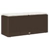 vidaXL Panca da Giardino con Cuscino Marrone 110x40x44cm in Polyrattan