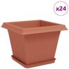 vidaXL Vasi per Piante 24 pz Rosso Mattone Plastica