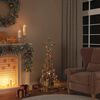 vidaXL Albero di Natale a LED con Palline 80 LED Bianco Caldo 120 cm